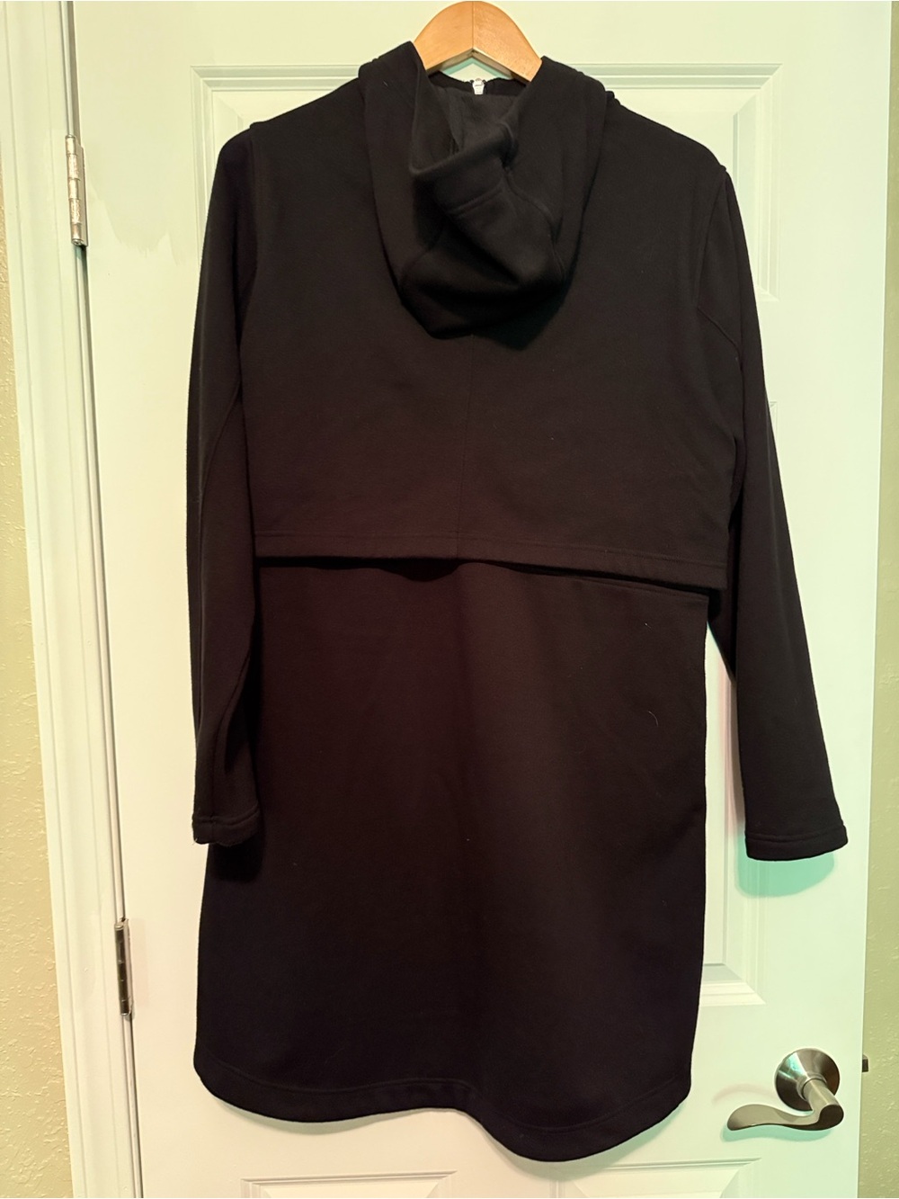 Athleta Black Long Utility Jacket with Hood - Picture 3 of 3